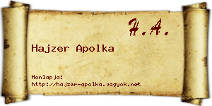 Hajzer Apolka névjegykártya